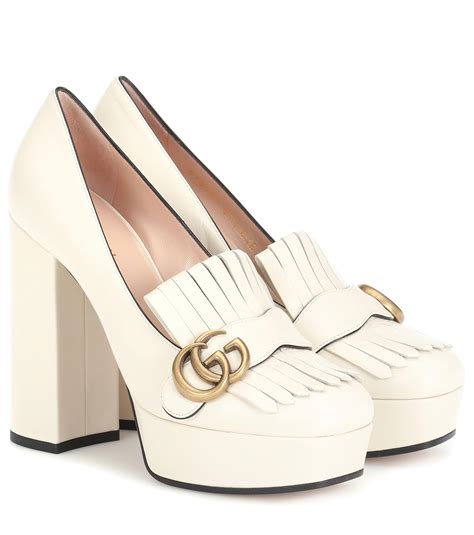 white gucci marmont heels